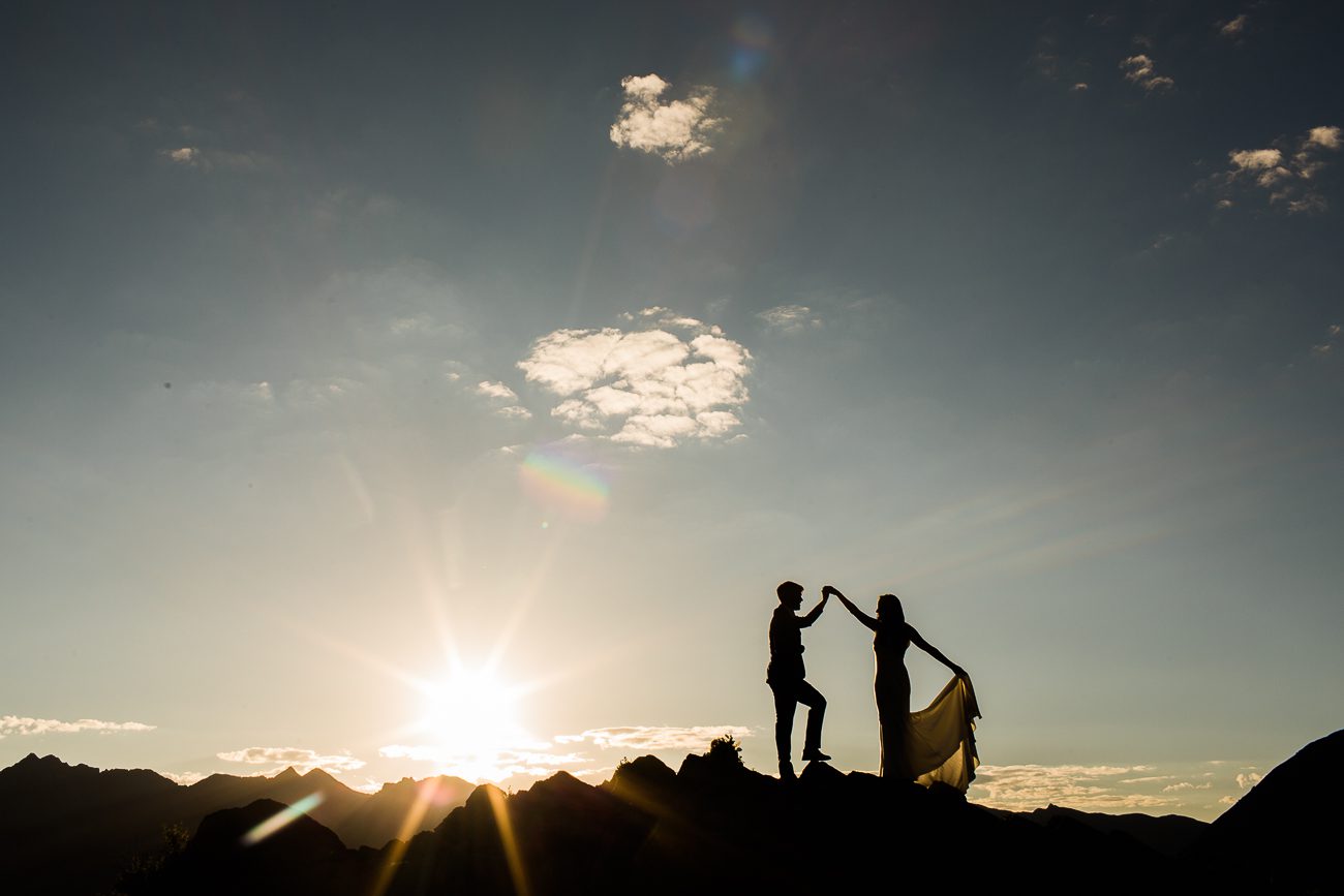 Silhouette wedding photo