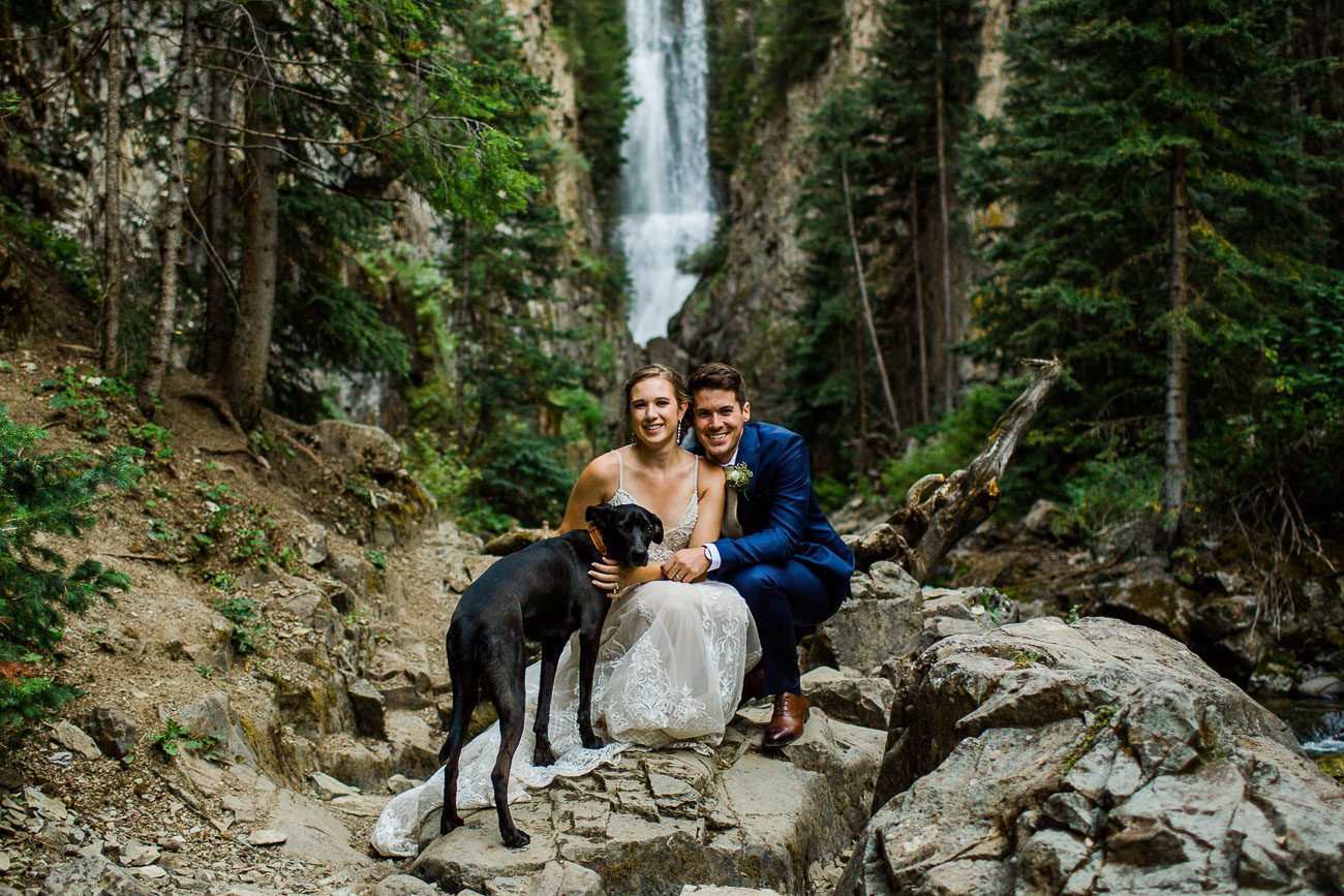 Adventure elopement photos with dog