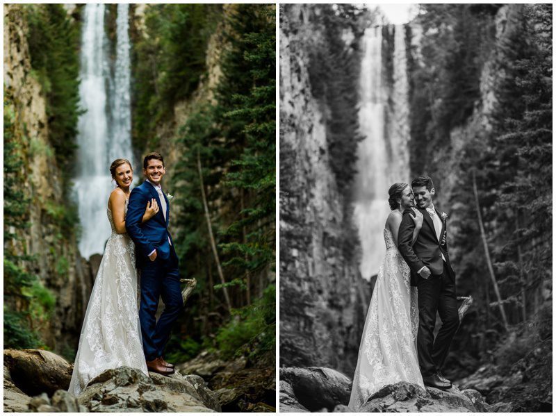 Waterfall wedding photos in Telluride Colorado