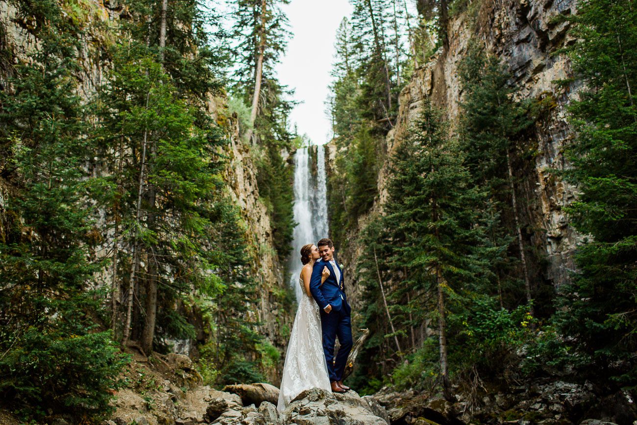 Waterfall wedding photos