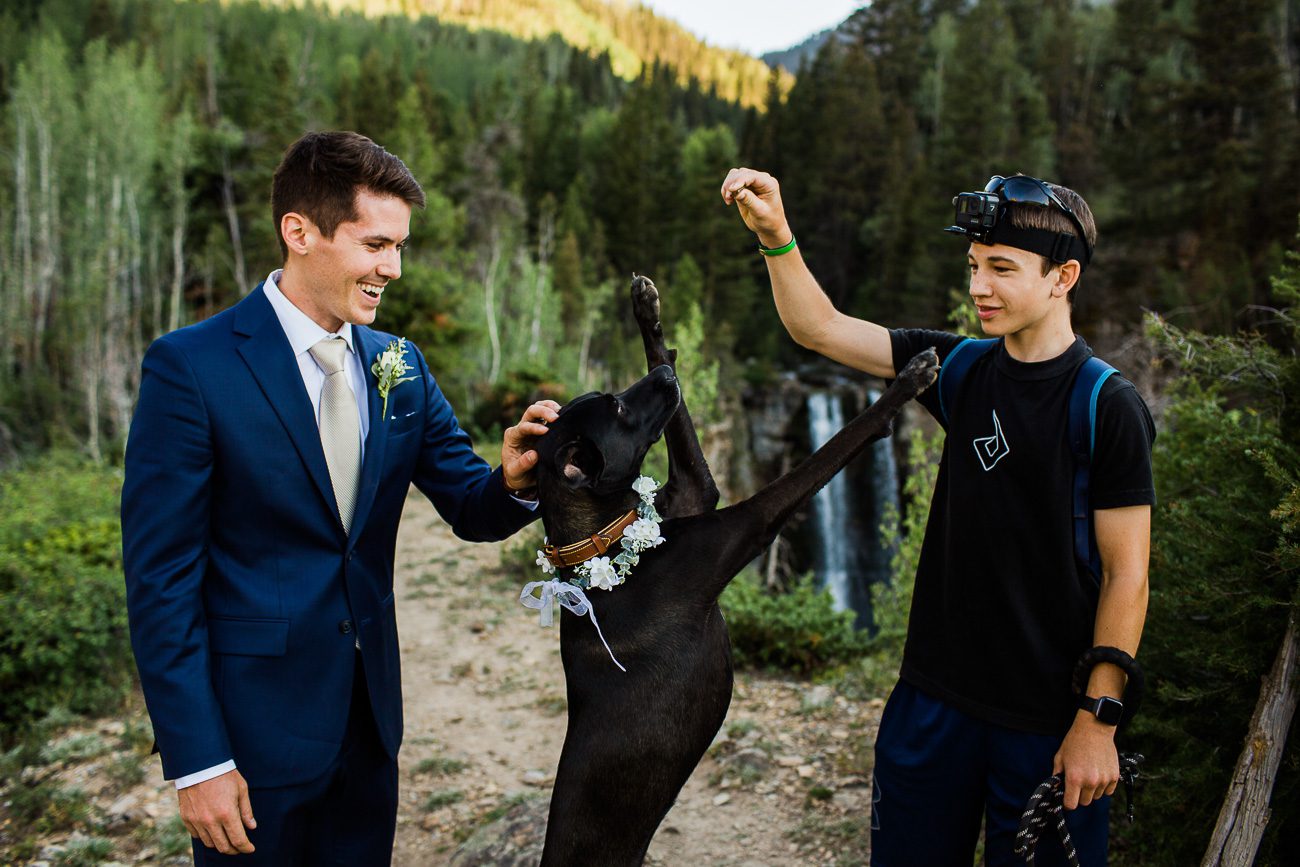 Adventure elopement with dog