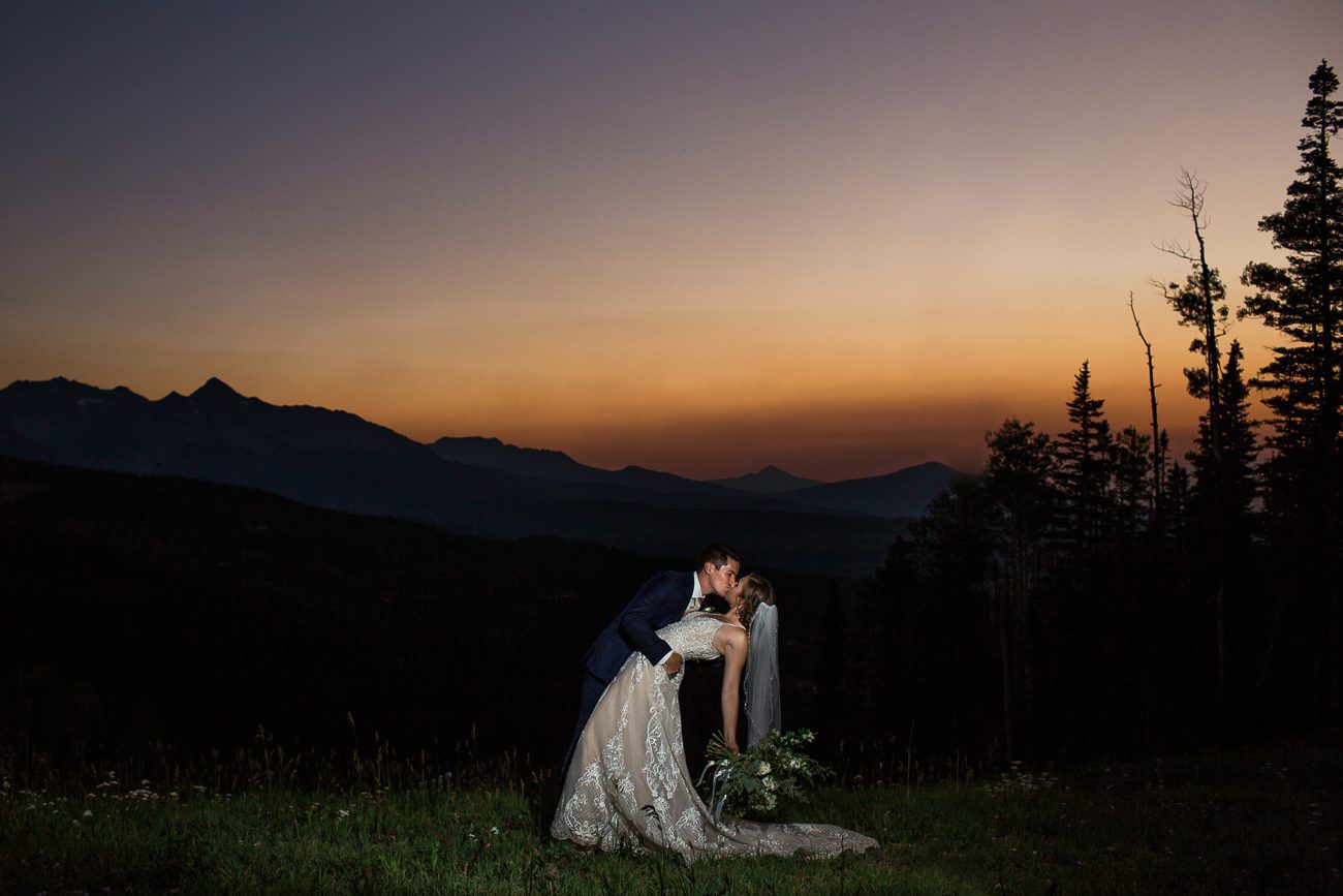 Telluride sunset wedding photos