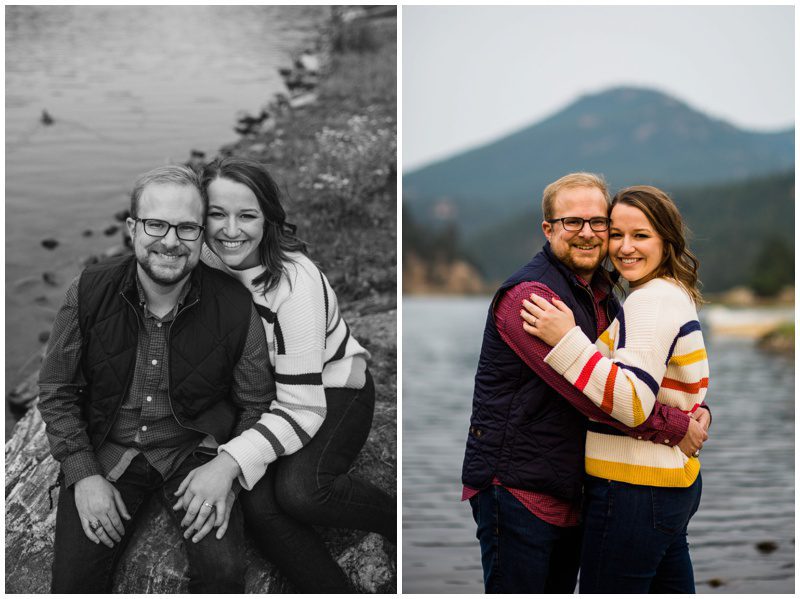 Evergreen lake engagement pictures