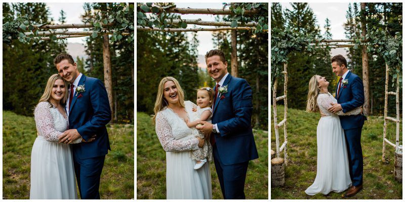 photos of small Colorado wedding