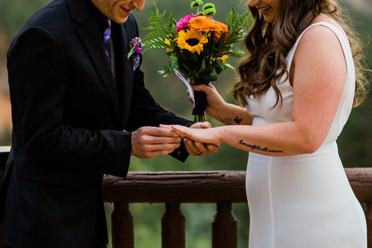 Exchanging rings at wedding