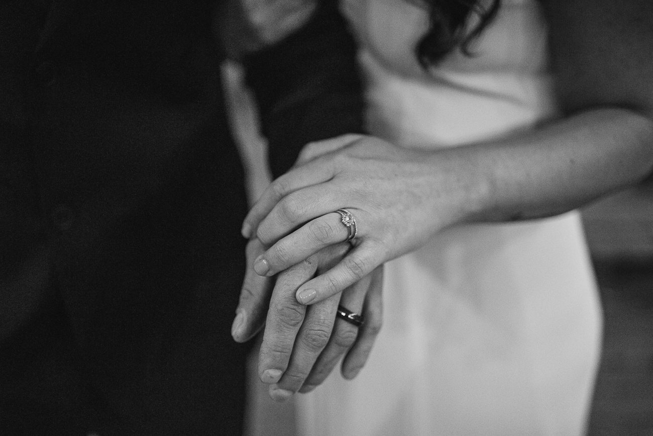 Picture of wedding rings with hands
