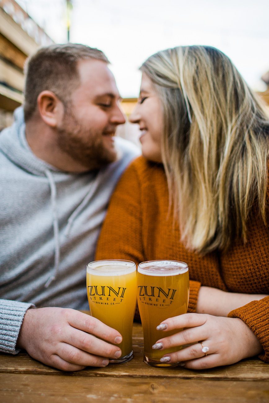 Brewery engagement photos