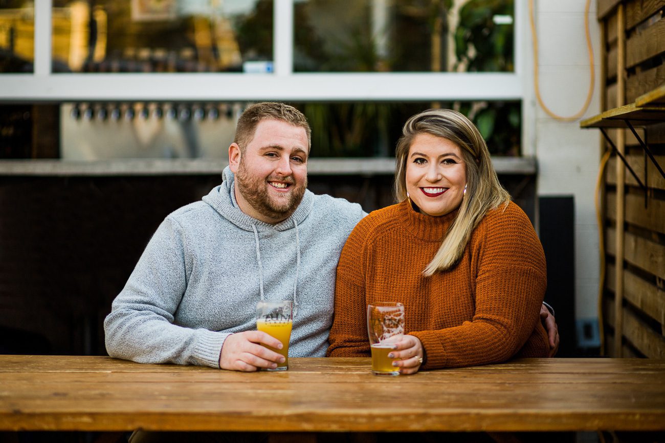 Brewery engagement photography