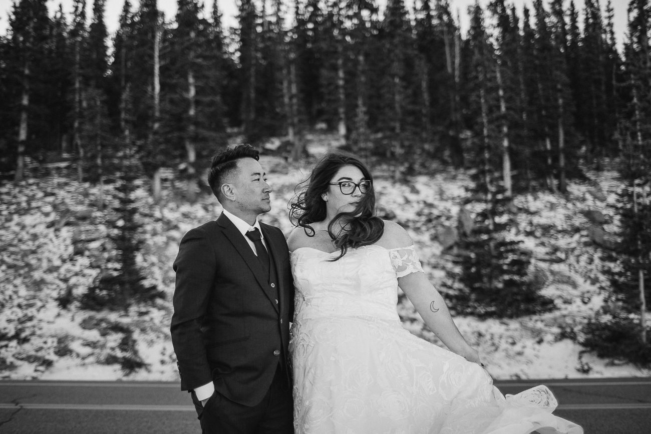 Black and white elopement photography