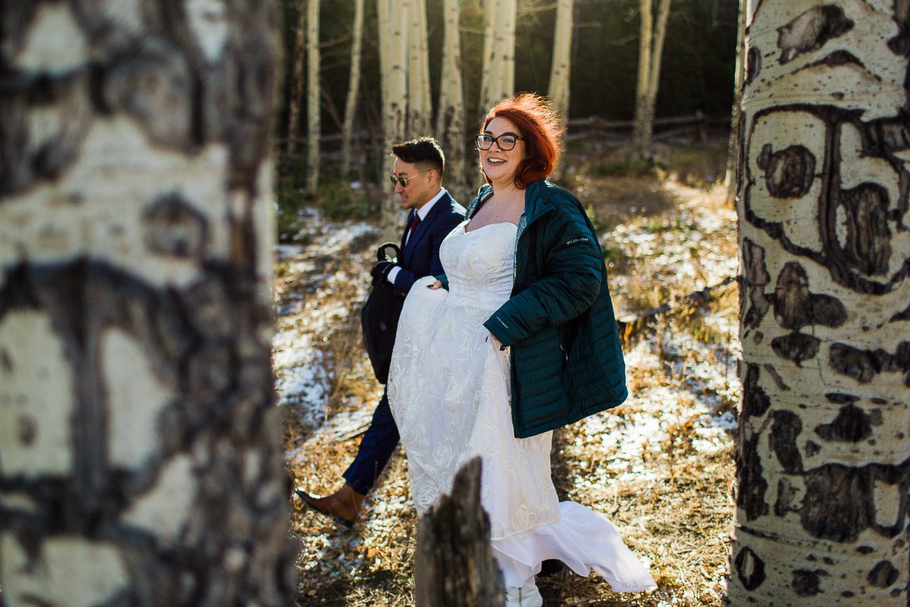 wedding photography with aspen trees