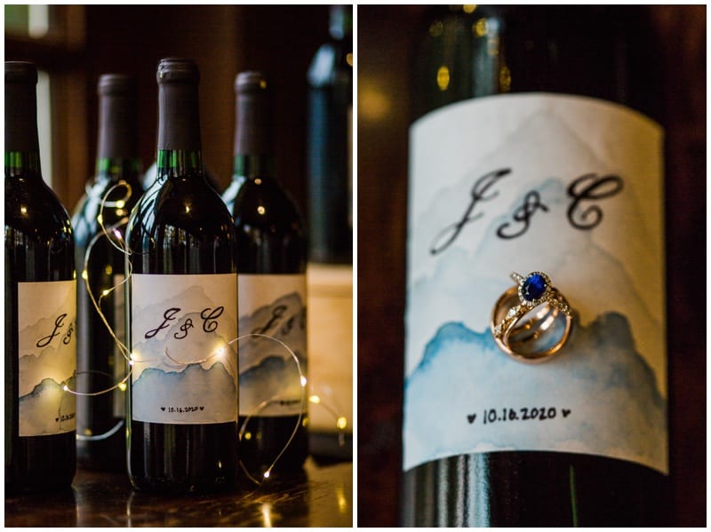 Wine and wine labels for wedding