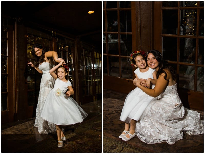 Photos of the bride and flower girl