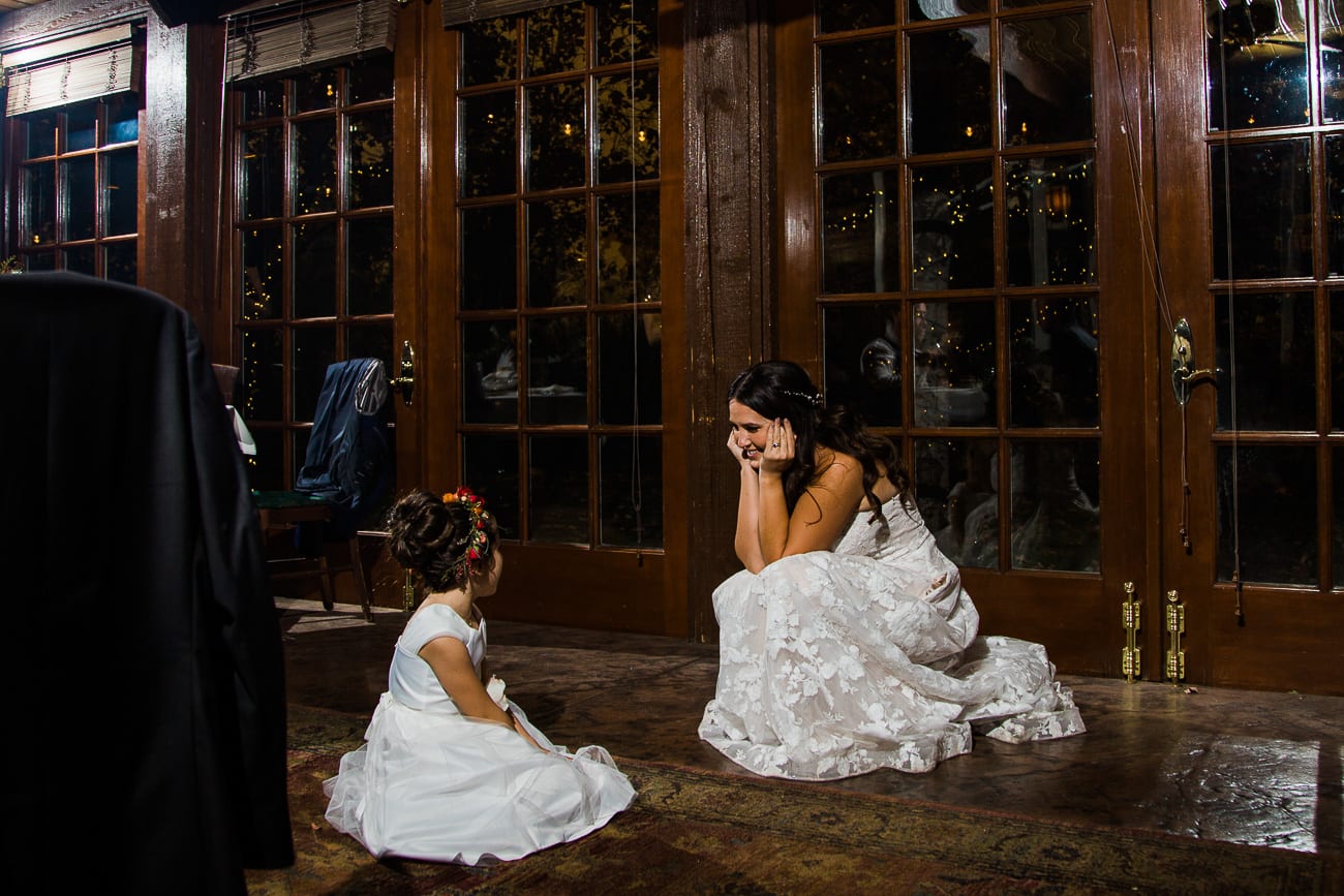 Photo of the bride and flower girl