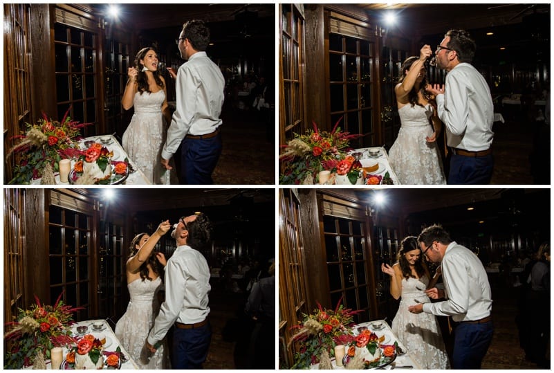 Pictures of cake cutting at wedding