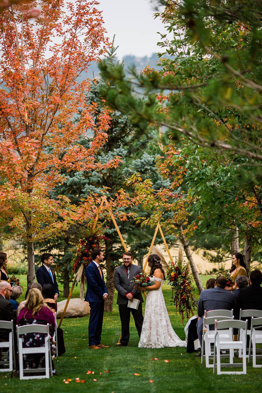 Boulder Colorado fall wedding photo