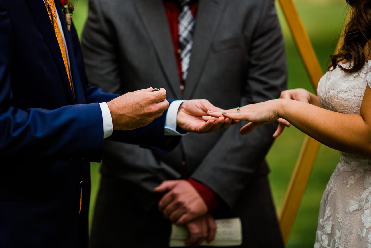 Exchanging rings at wedding