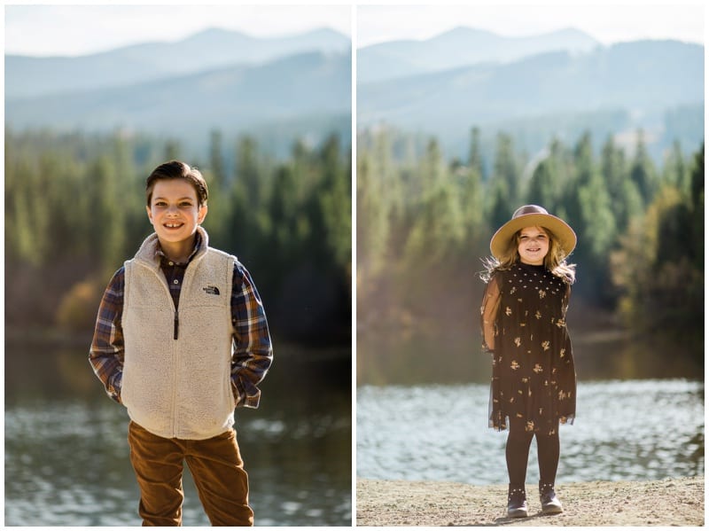Children's portraits in the mountains