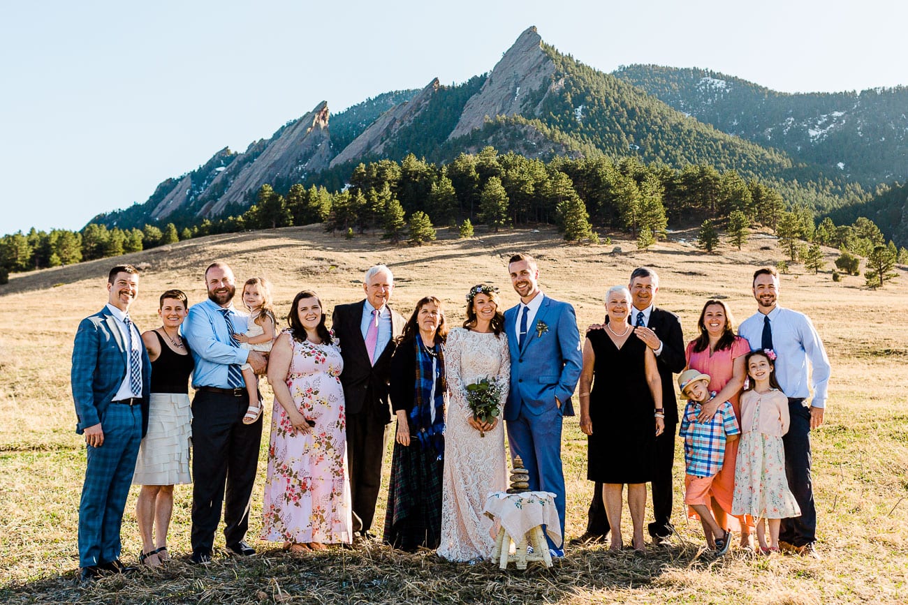 Boulder wedding family photo