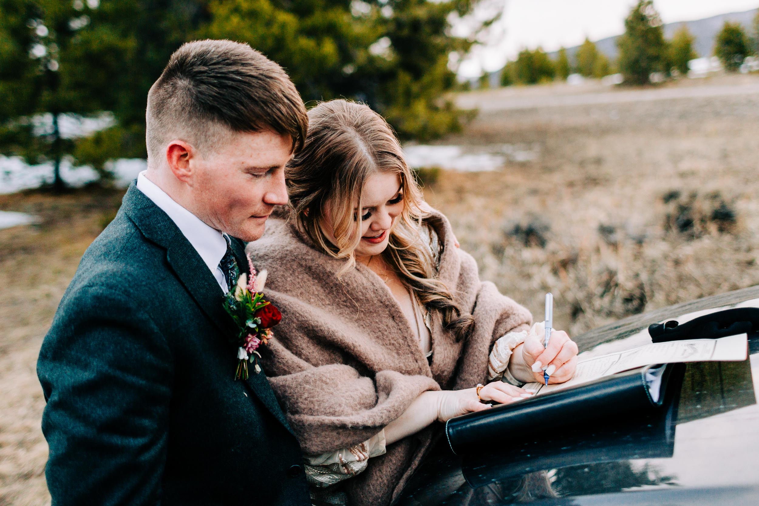 Signing marriage license after eloping