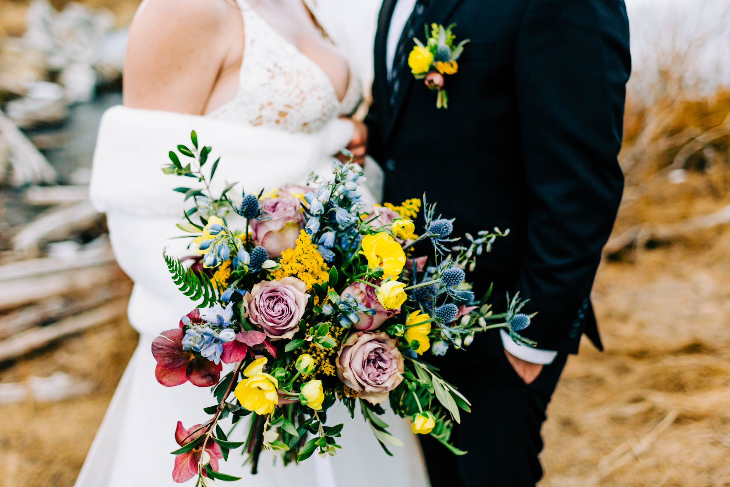 colorful elopement flowers