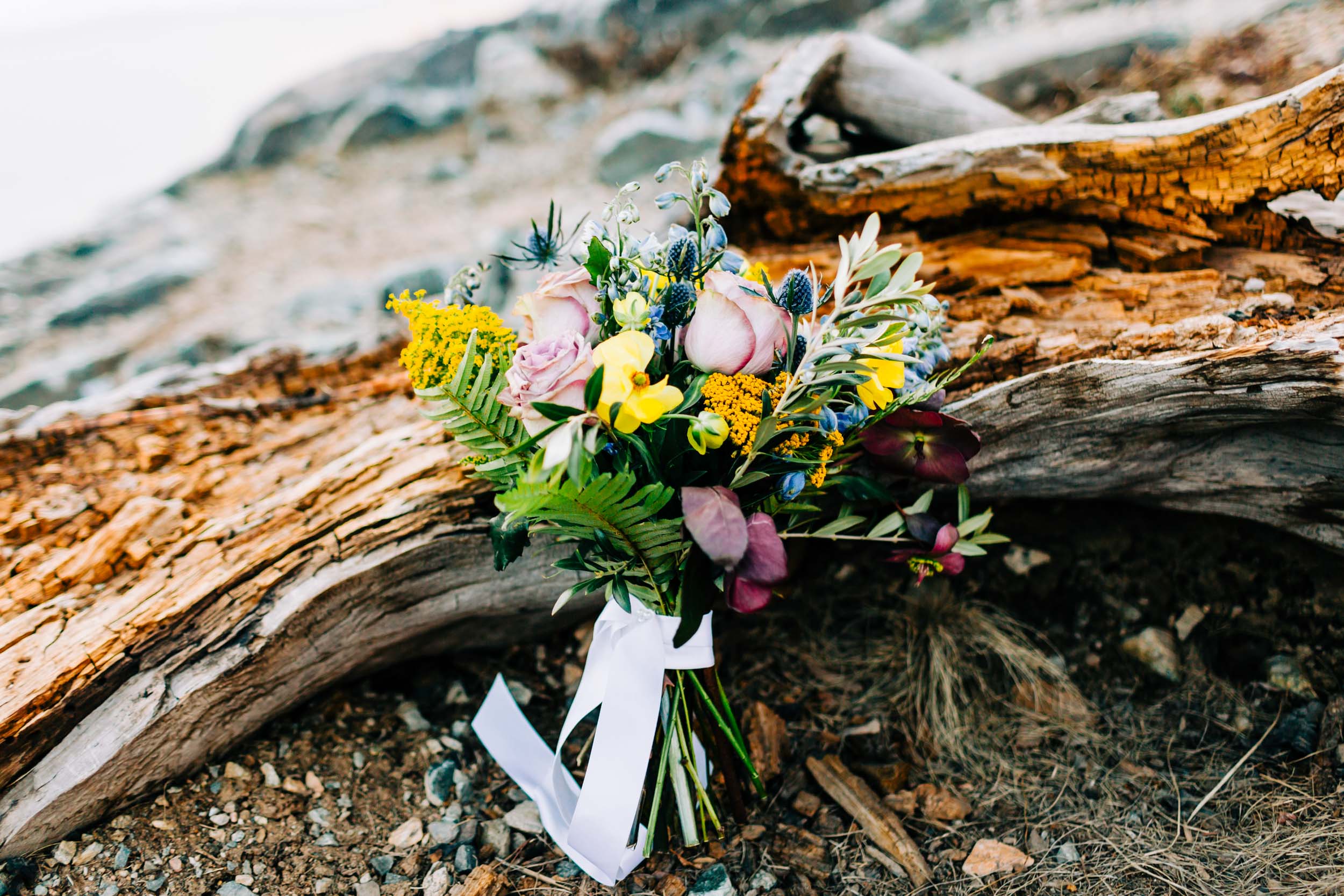 colorful elopement bouquet
