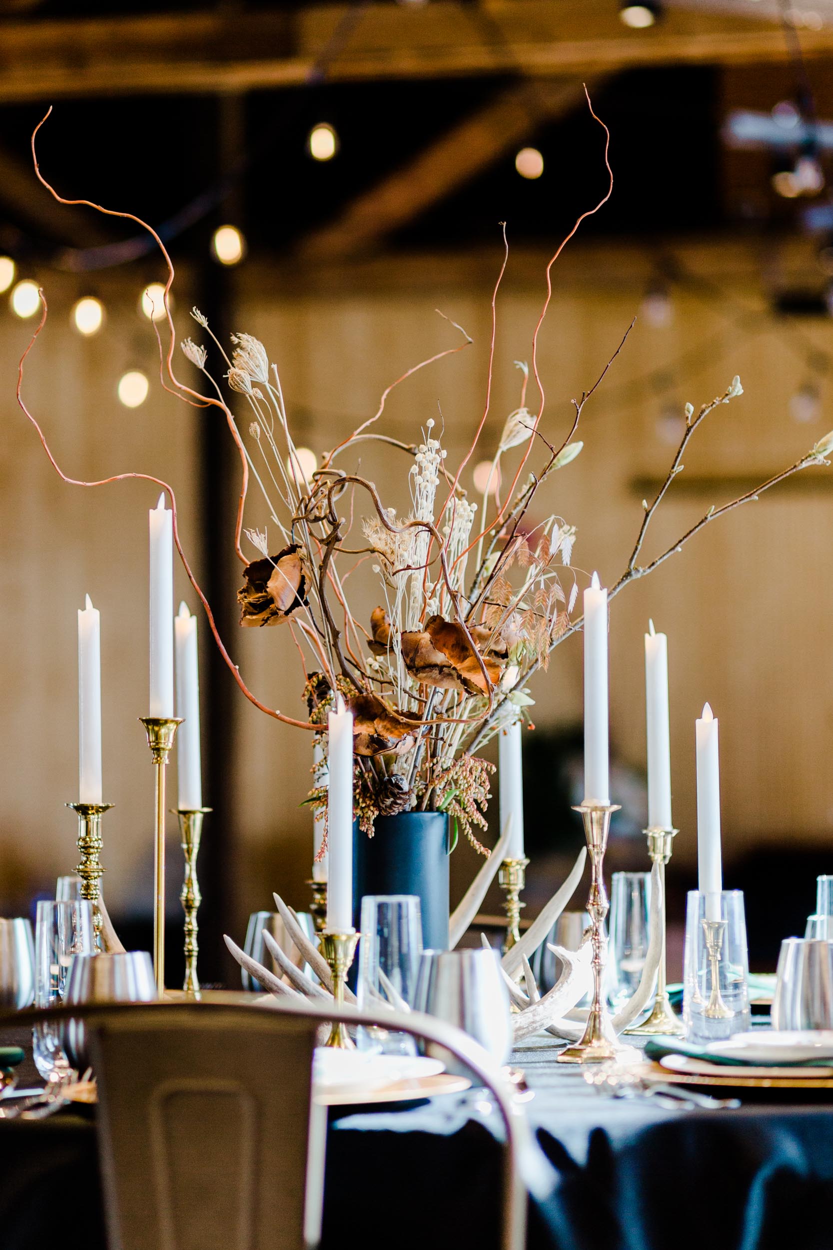Candlelit wedding reception