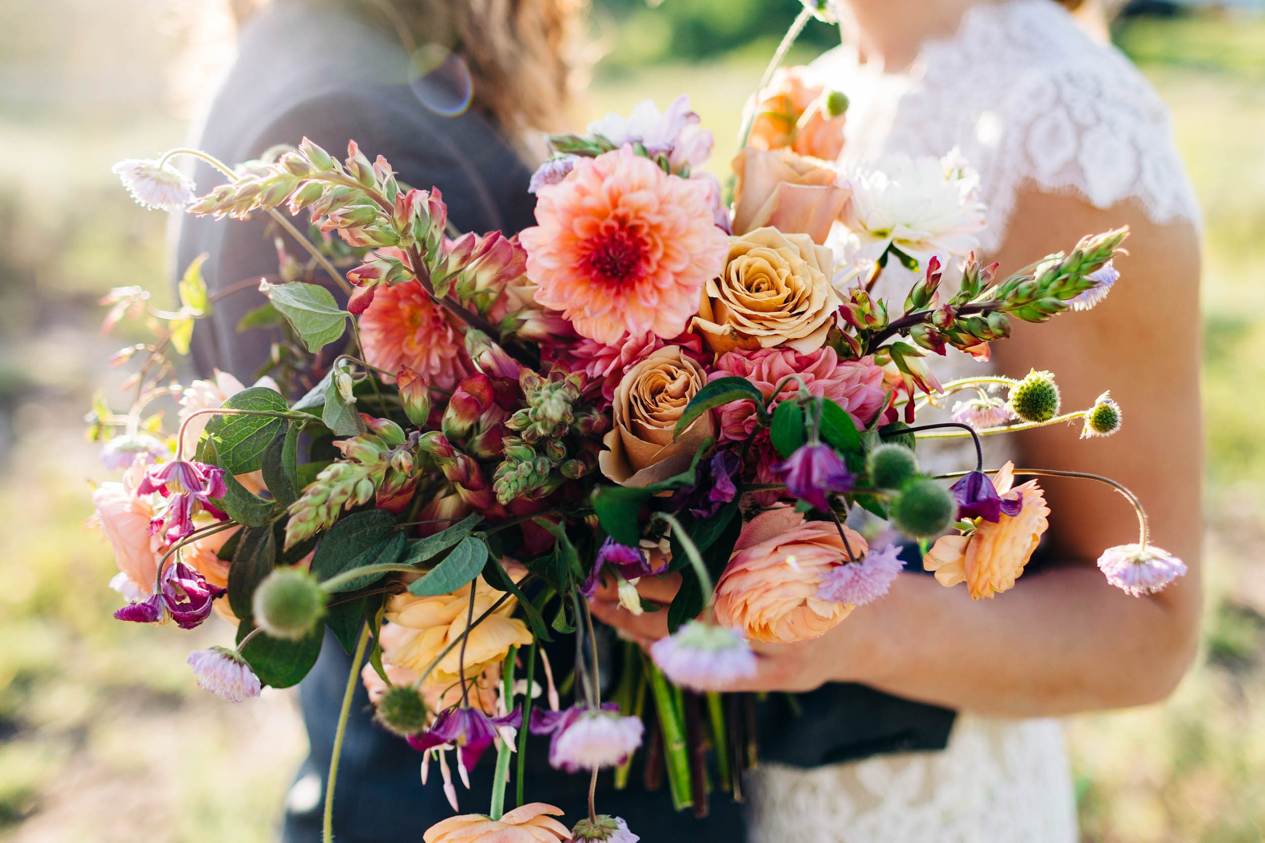 Unbound floral wedding bouquet