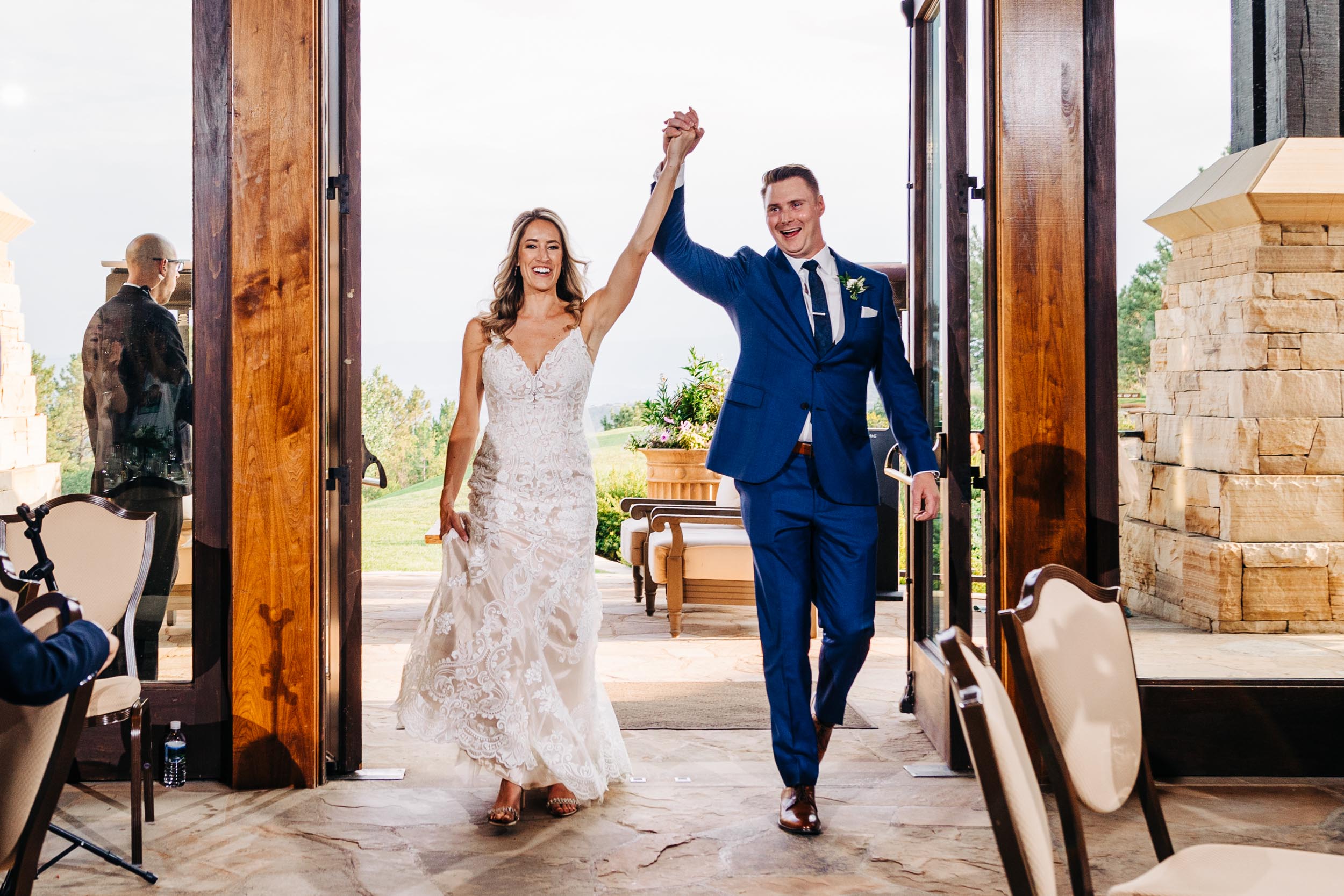 wedding reception entrance photo at sanctuary golf course