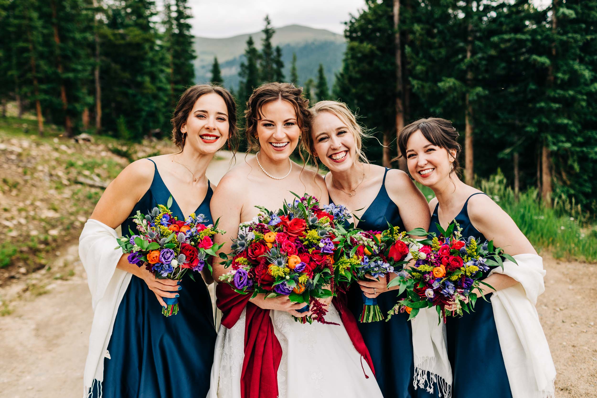 picture of bridesmaids at Keystone Colorado wedding