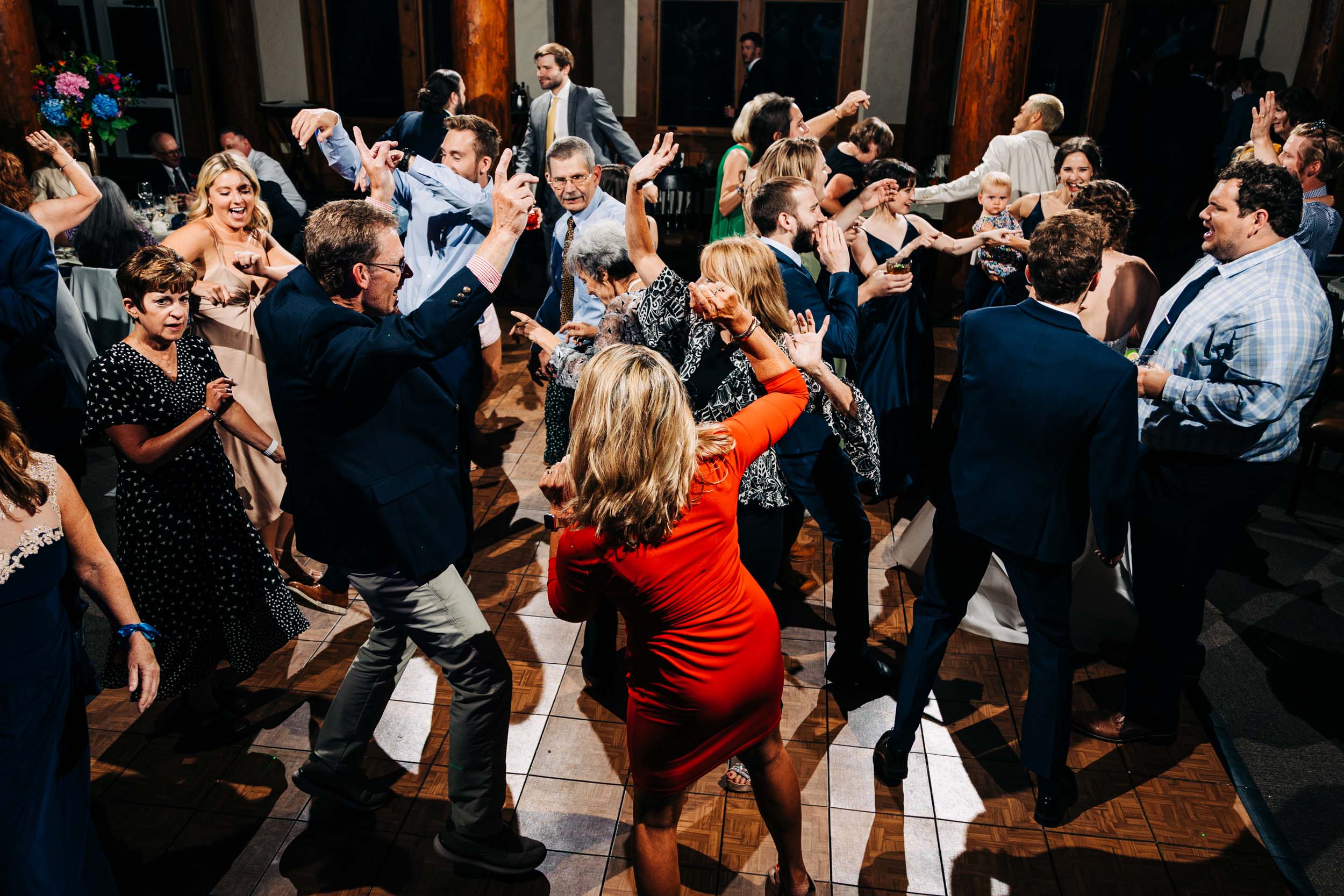Fun reception photos at Timber Ridge Lodge wedding reception