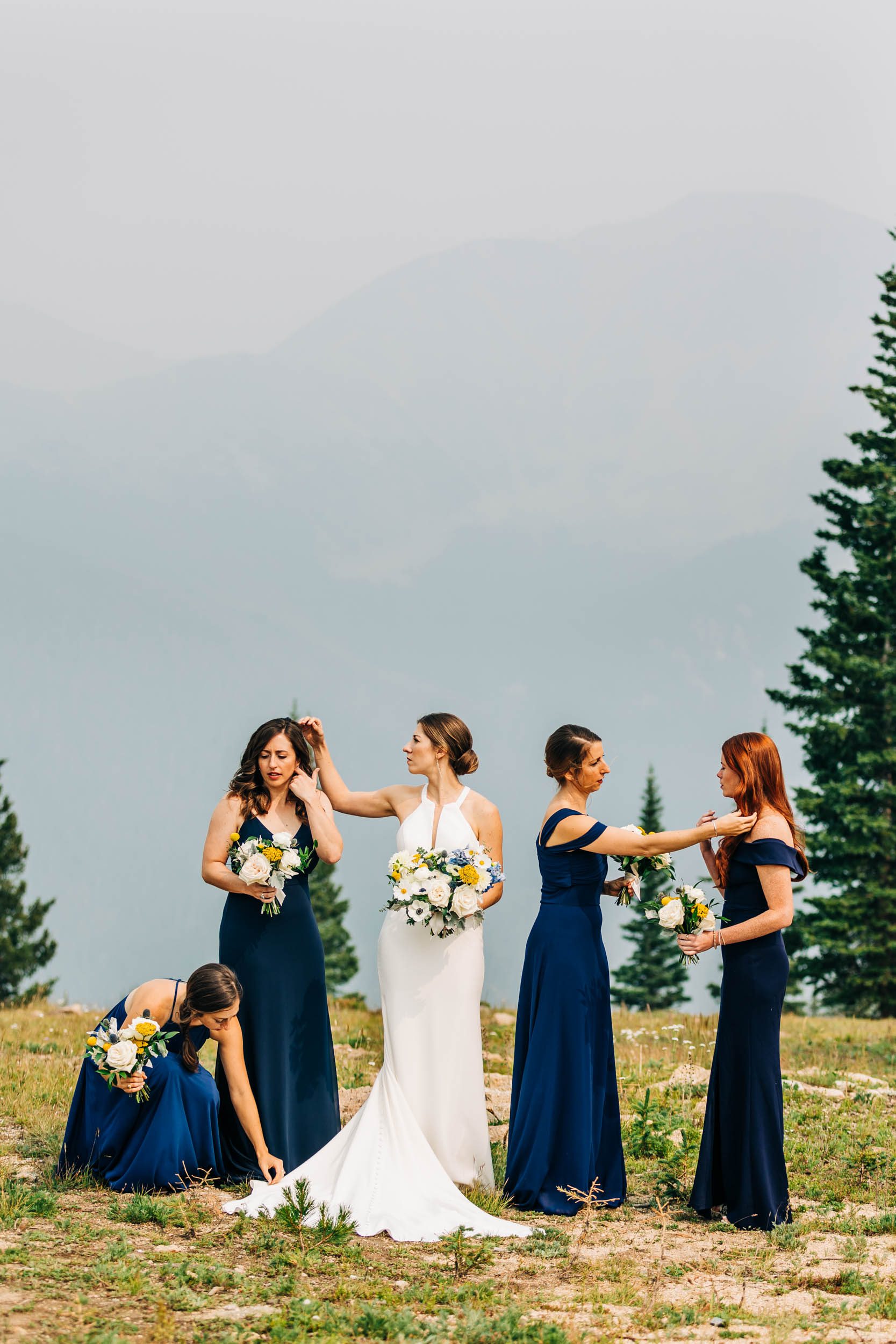 Lunch Rock wedding photos of bridesmaids by Shea McGrath Photography Colorado Wedding Photographer