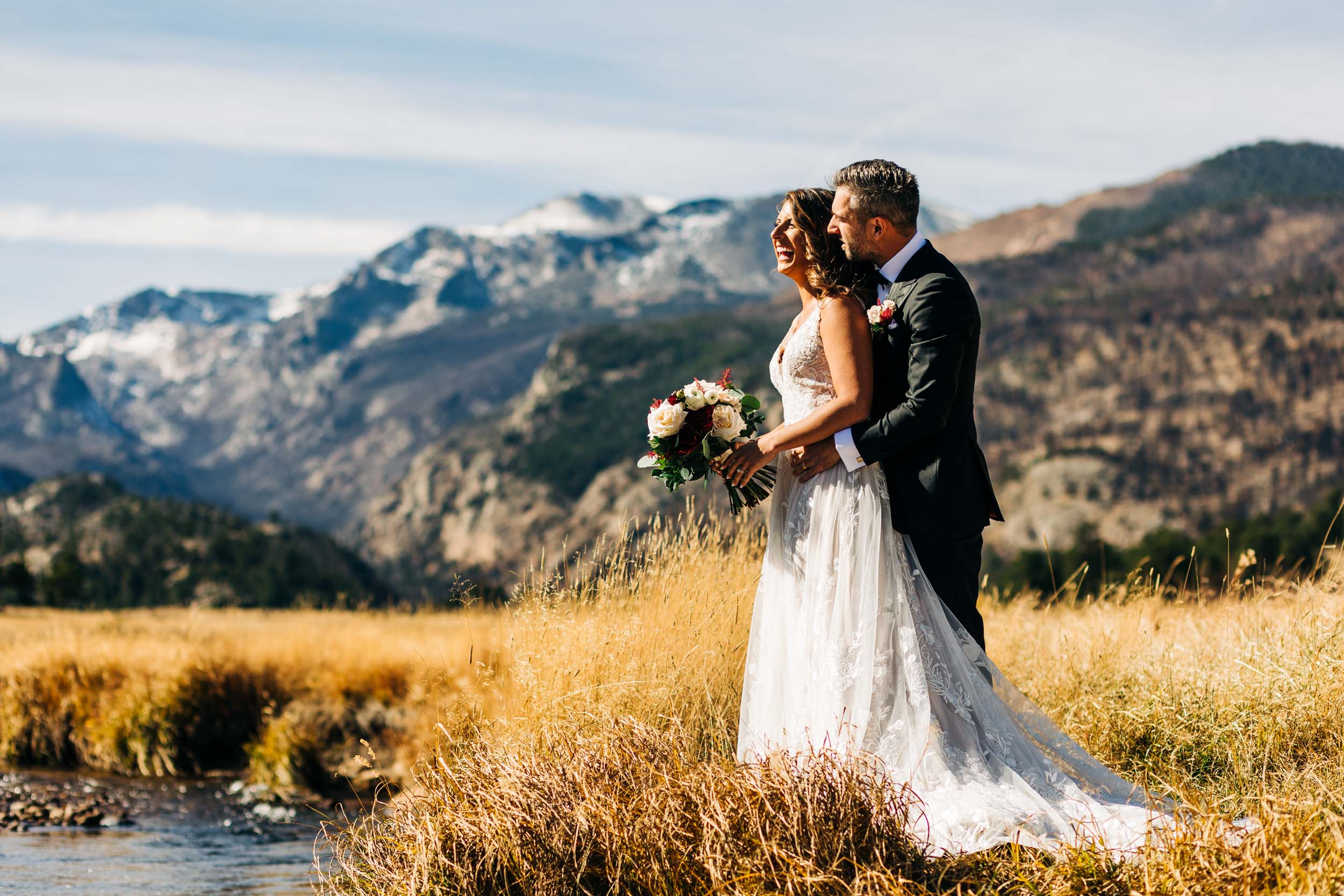 wedding portraits in Rocky Mountain national park by Shea McGrath Photography