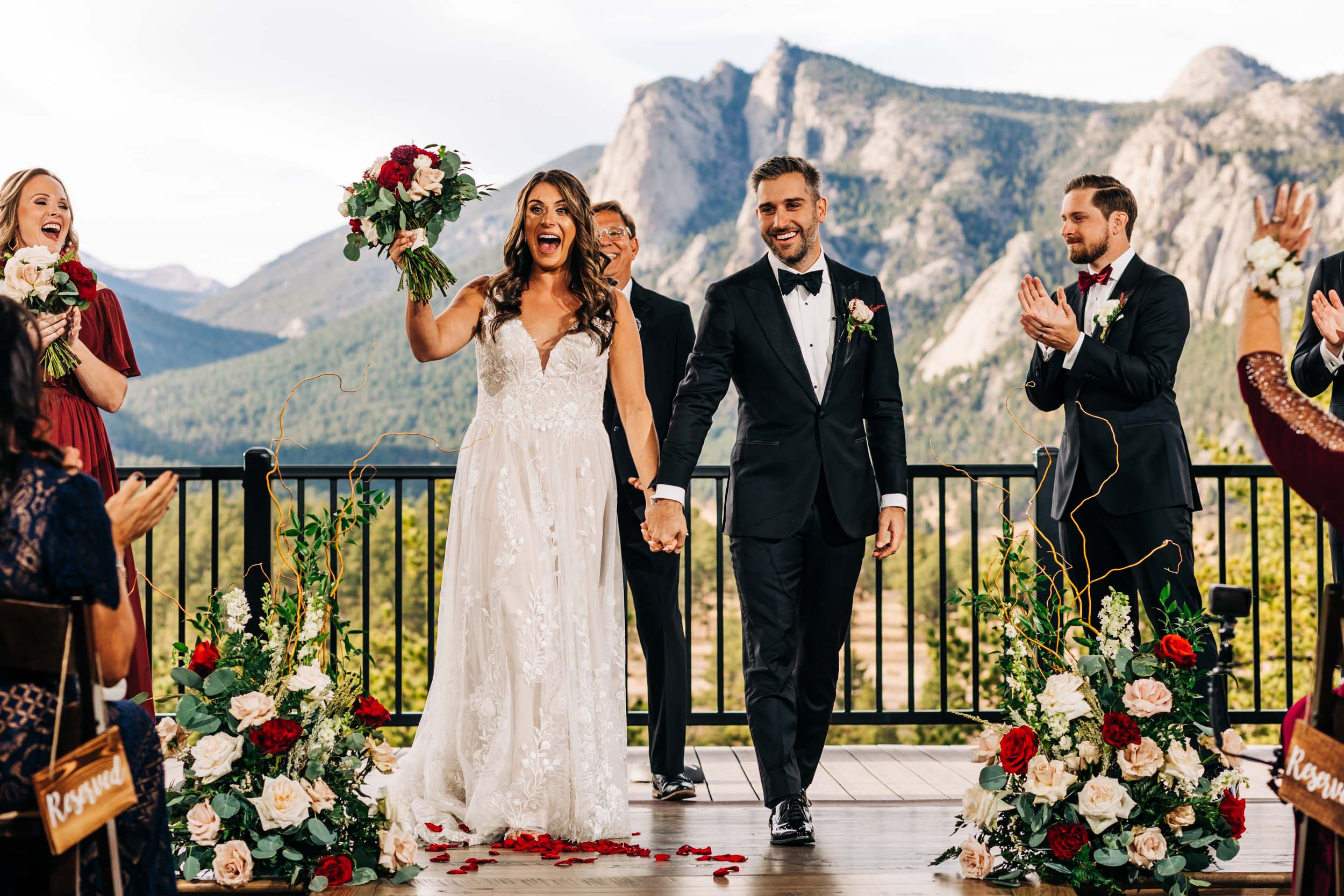 photo of wedding at boulders black canyon inn in Estes Park