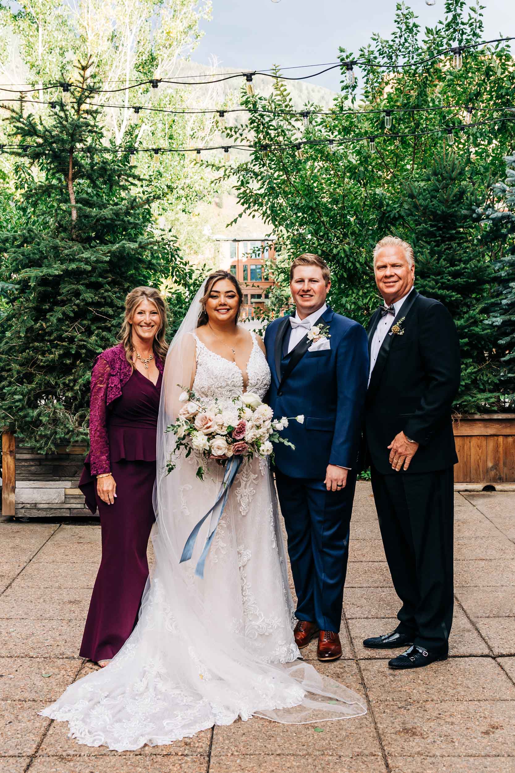 family portraits at wedding