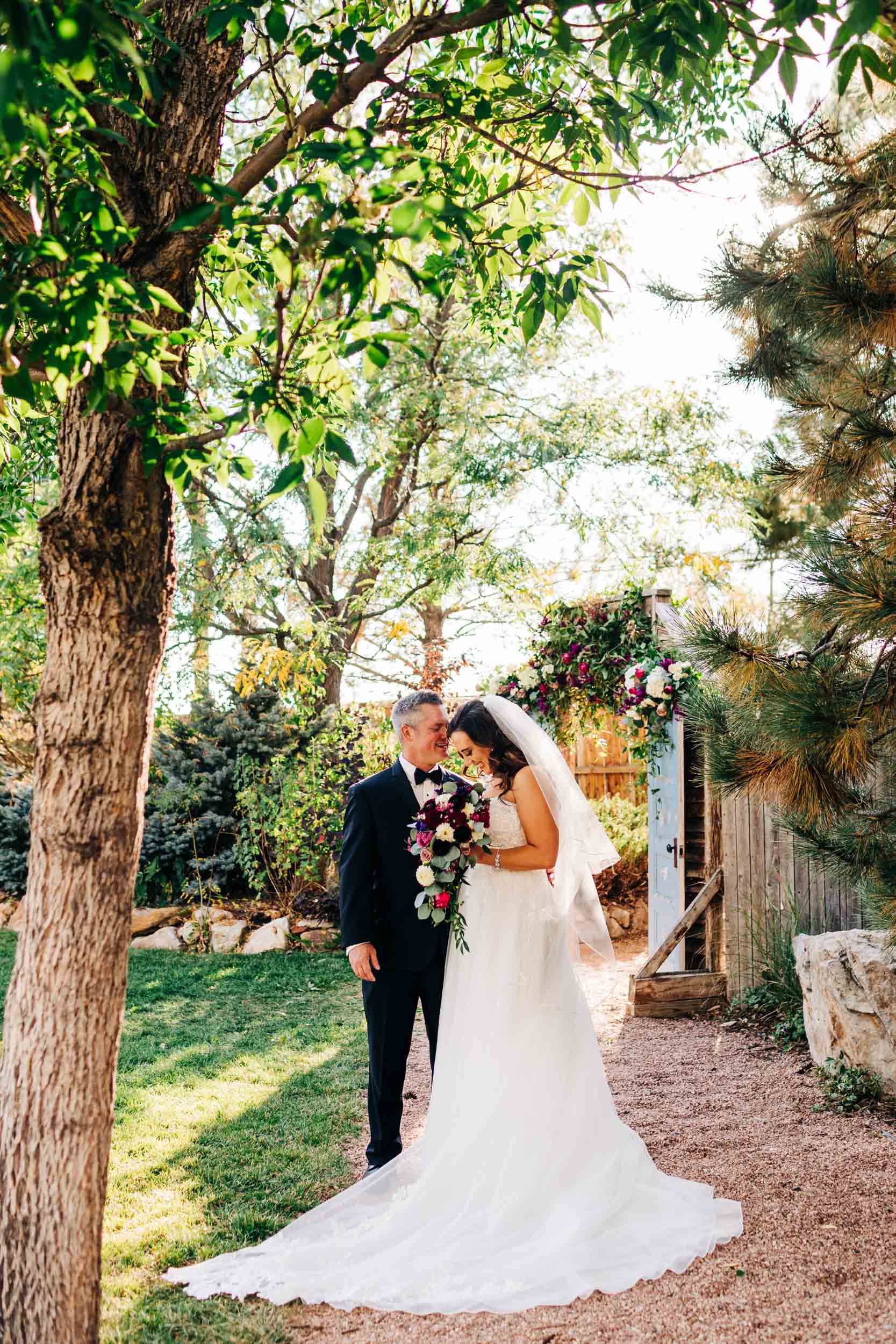 first look at church ranch event center wedding