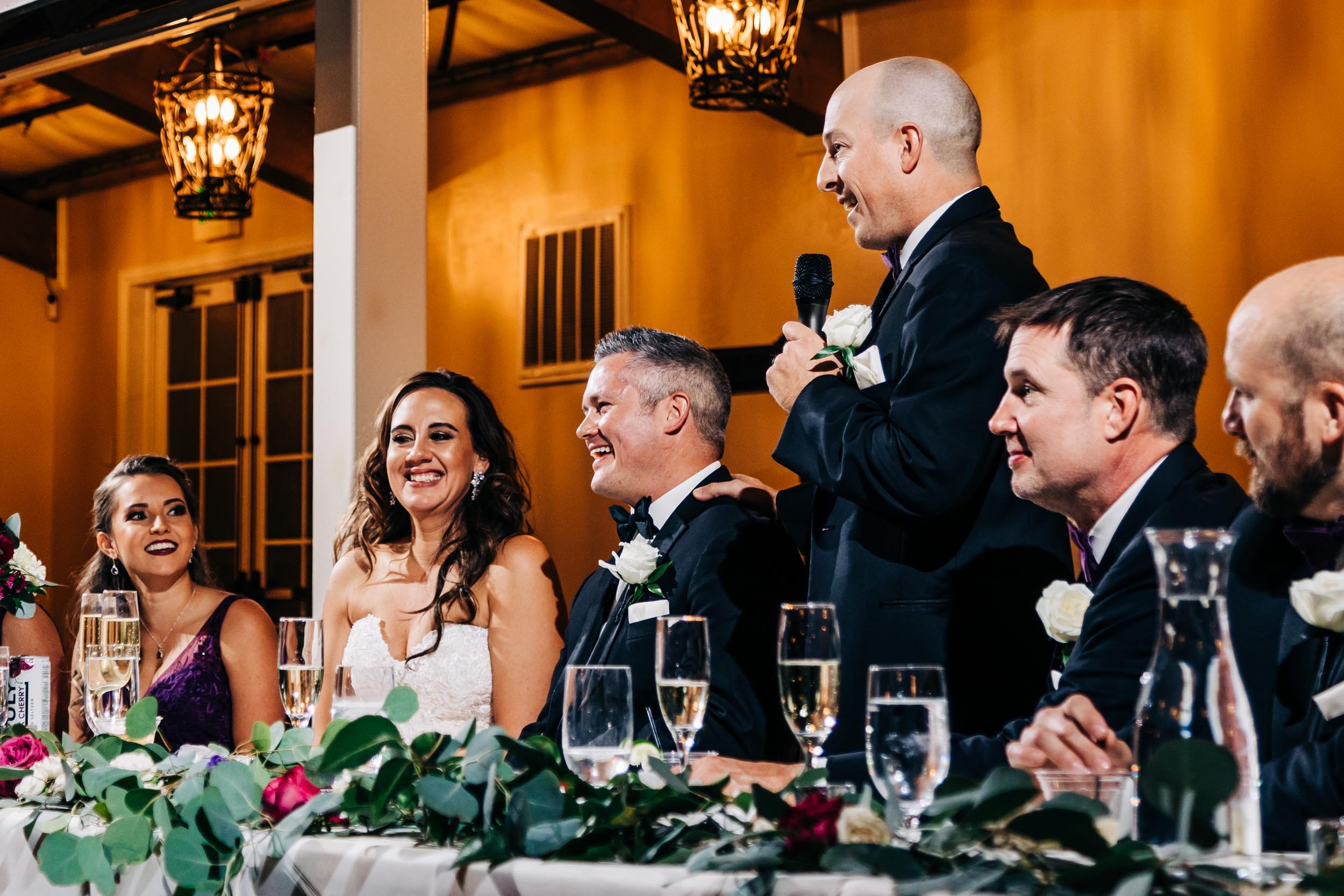 groomsman giving a toast