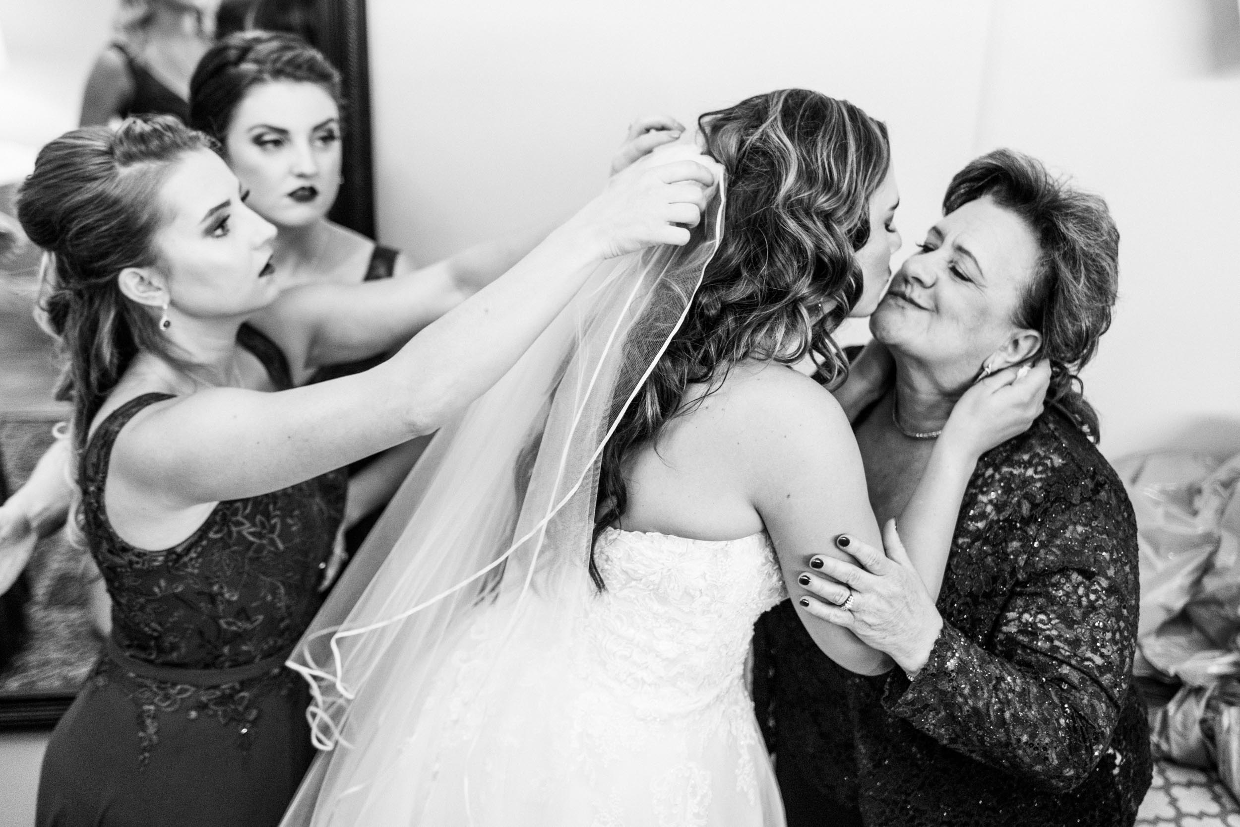 bride getting ready for wedding