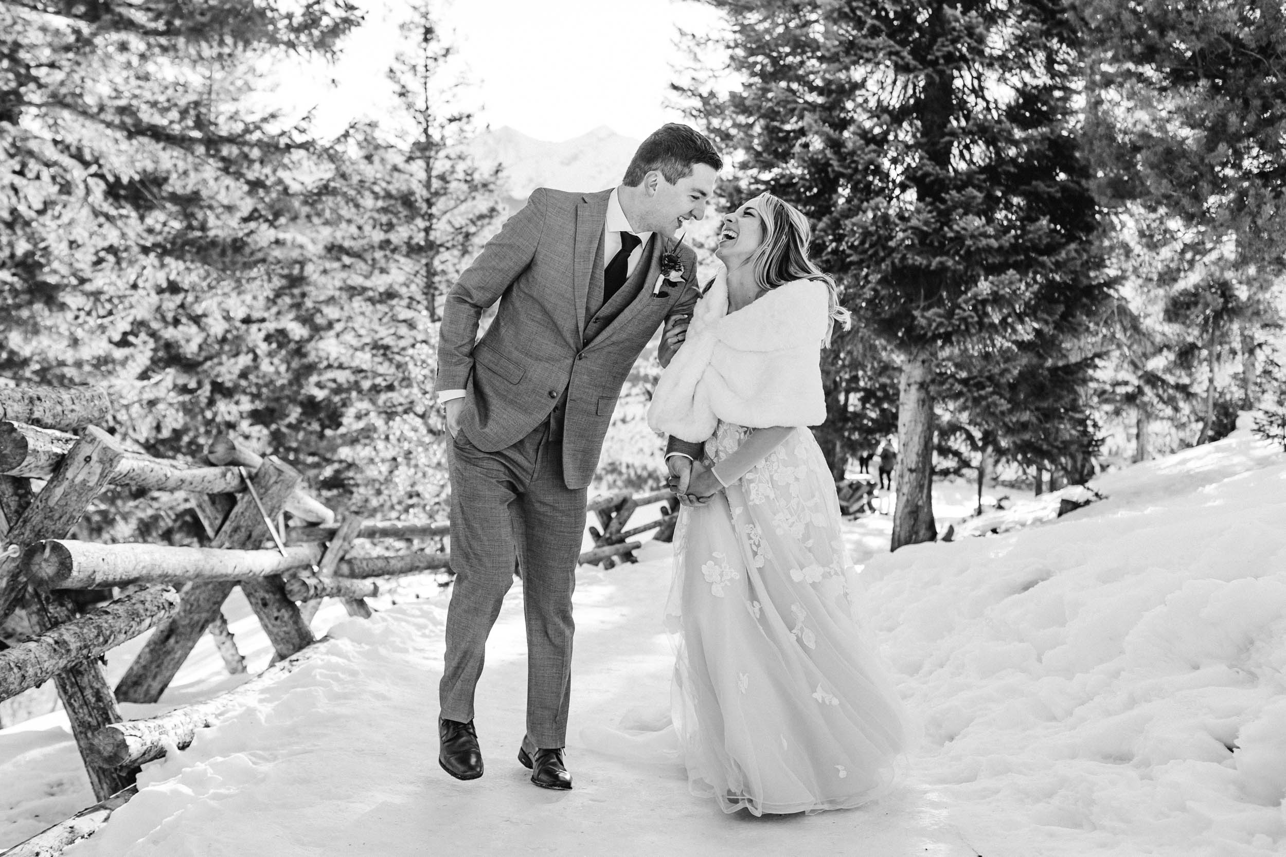 black and white wedding photo at sapphire point
