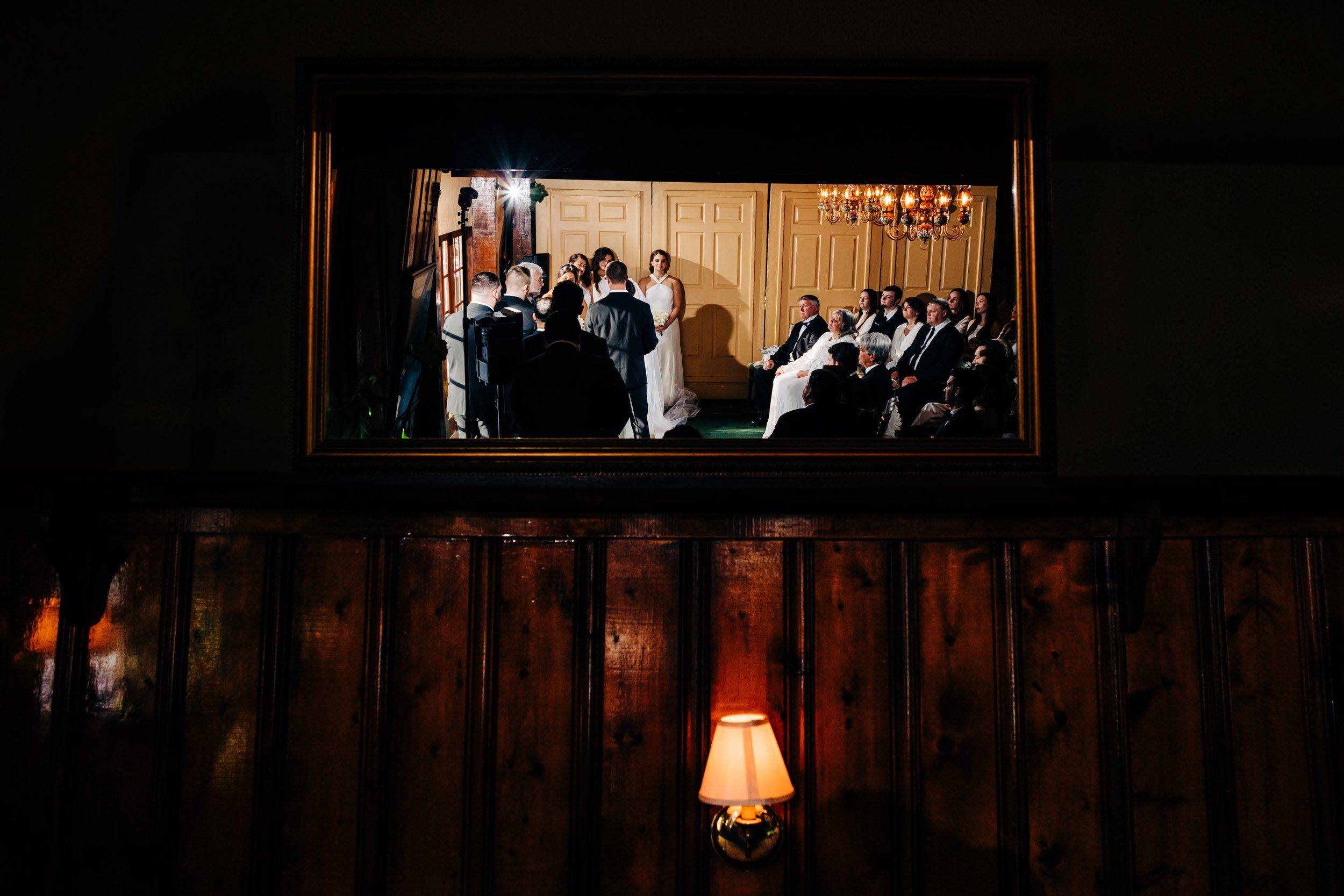 indoor wedding ceremony at greenbriar inn