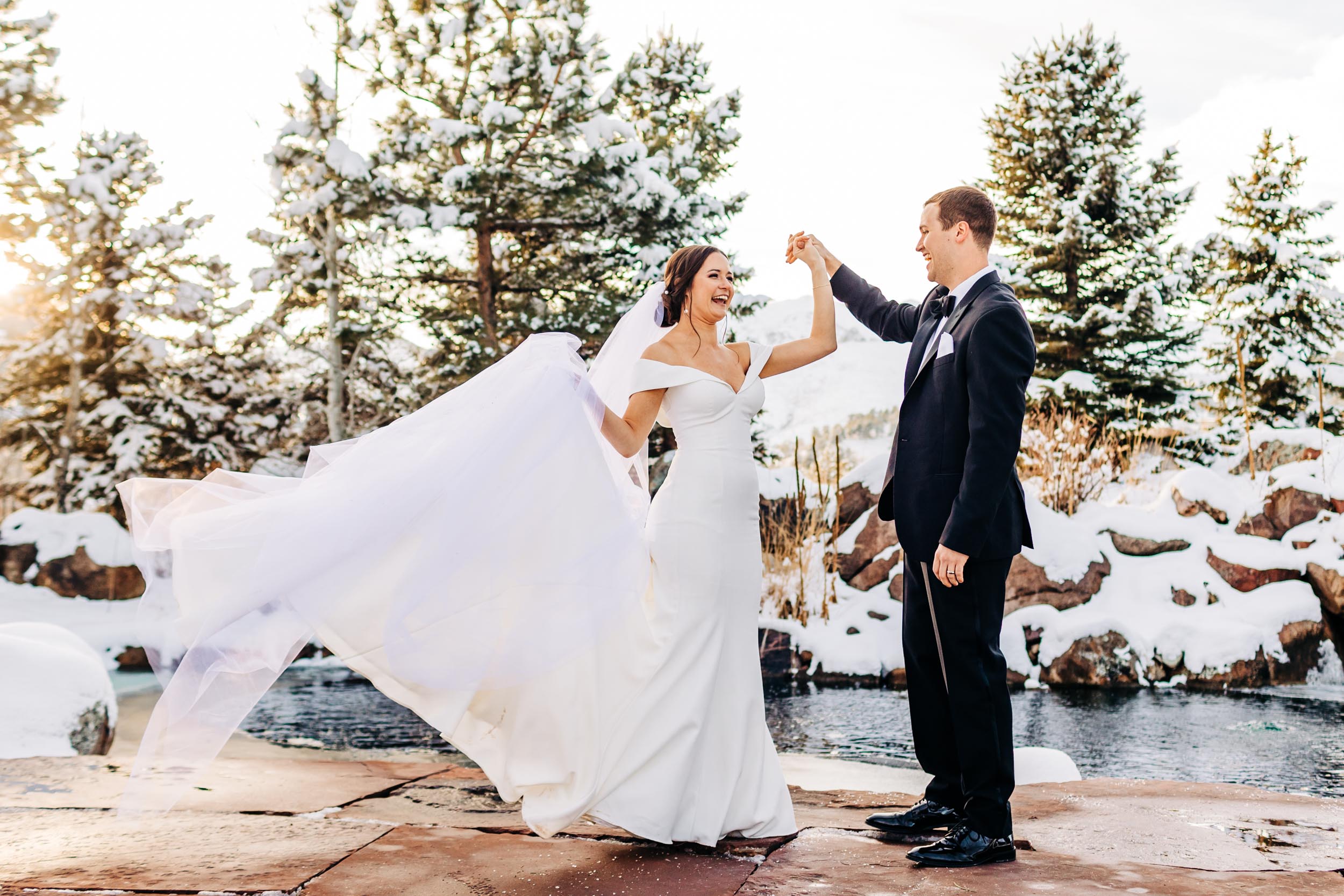 Winter wedding photos at The Greenbriar Inn in Boulder Colorado