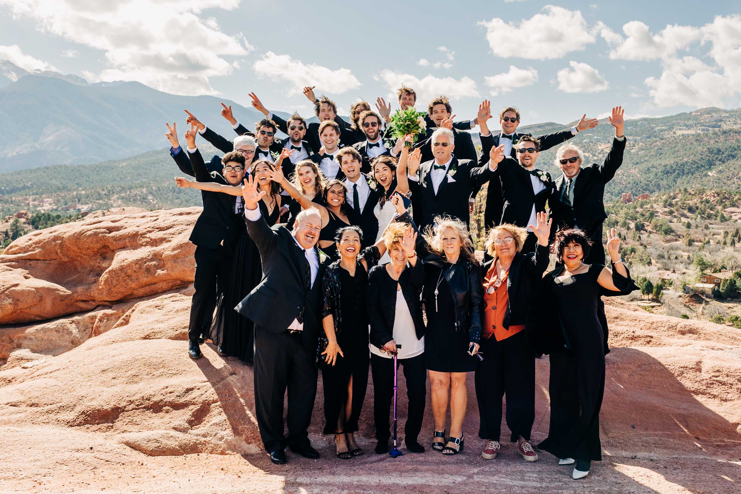 Fun family photo at Garden of the Gods in Colorado Springs