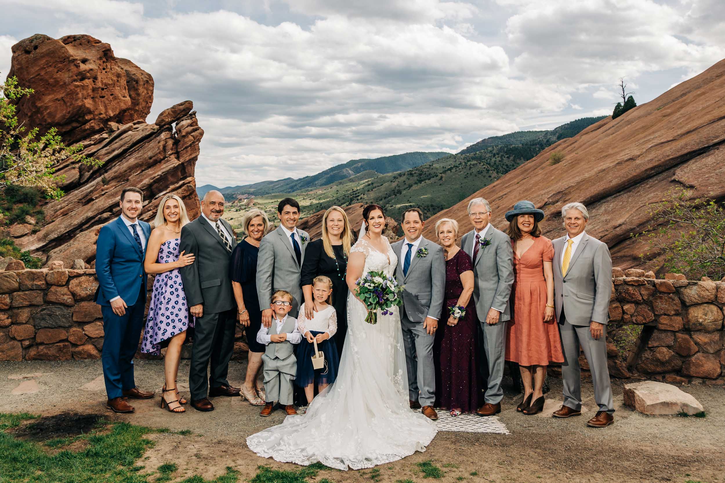 family wedding portrait at red rocks trading post