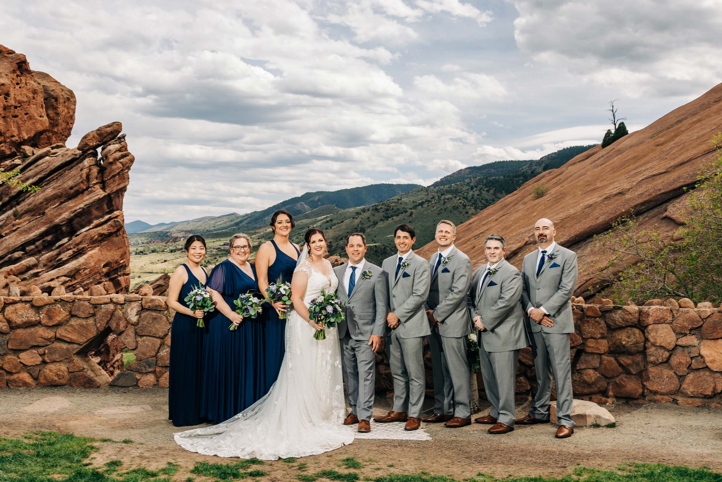 wedding party photos at red rocks trading post wedding