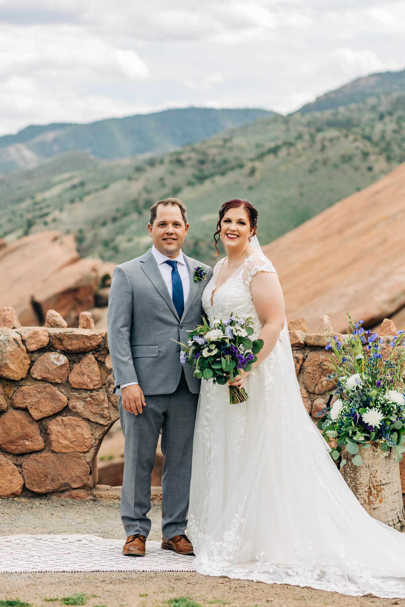 bride and groom portraits at red rocks trading post