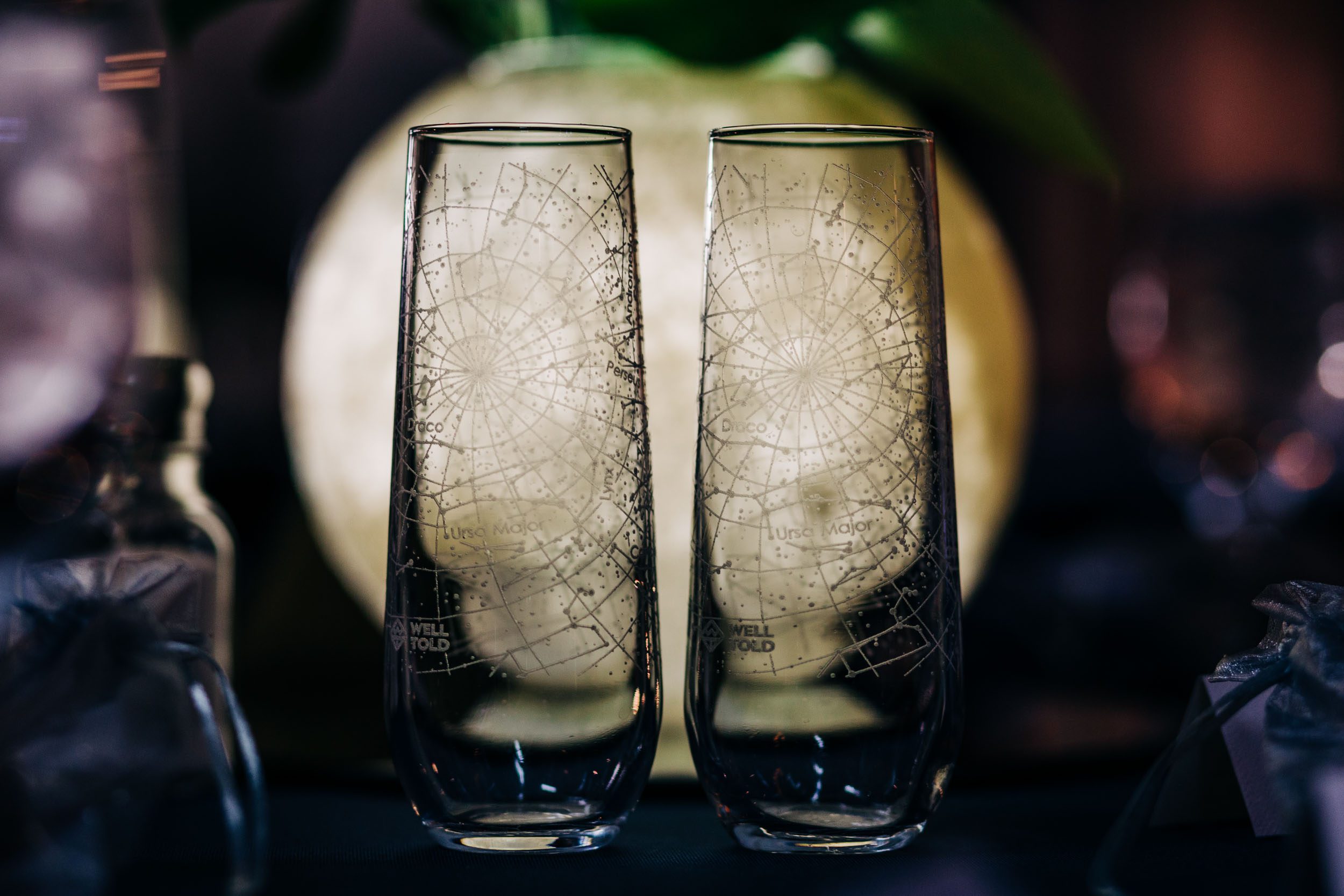 constellation champagne glasses for wedding