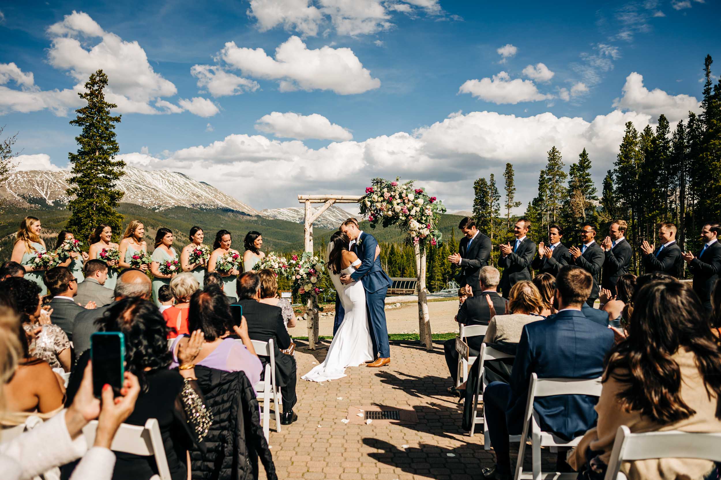 wedding ceremony at Ten Mile Station in Breckenridge Colorado