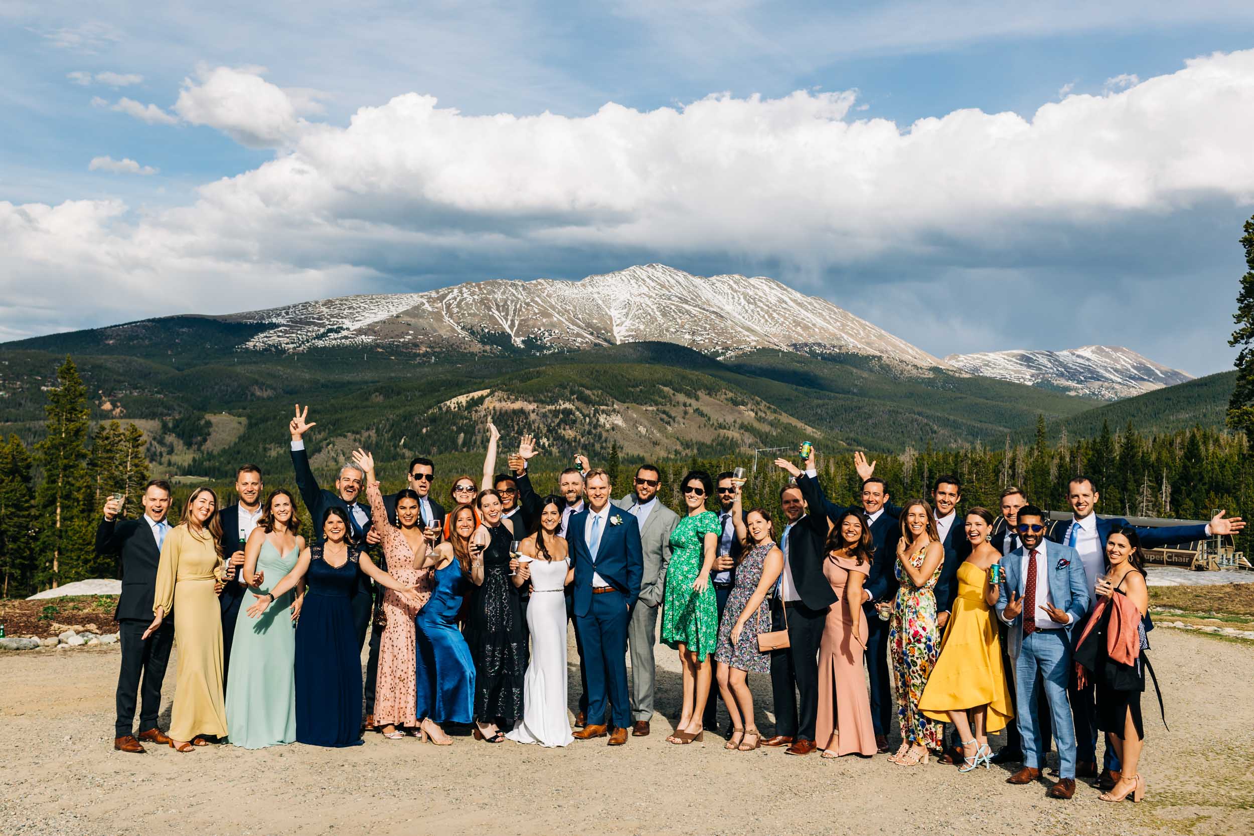 fun wedding photo in Breckenridge Colorado