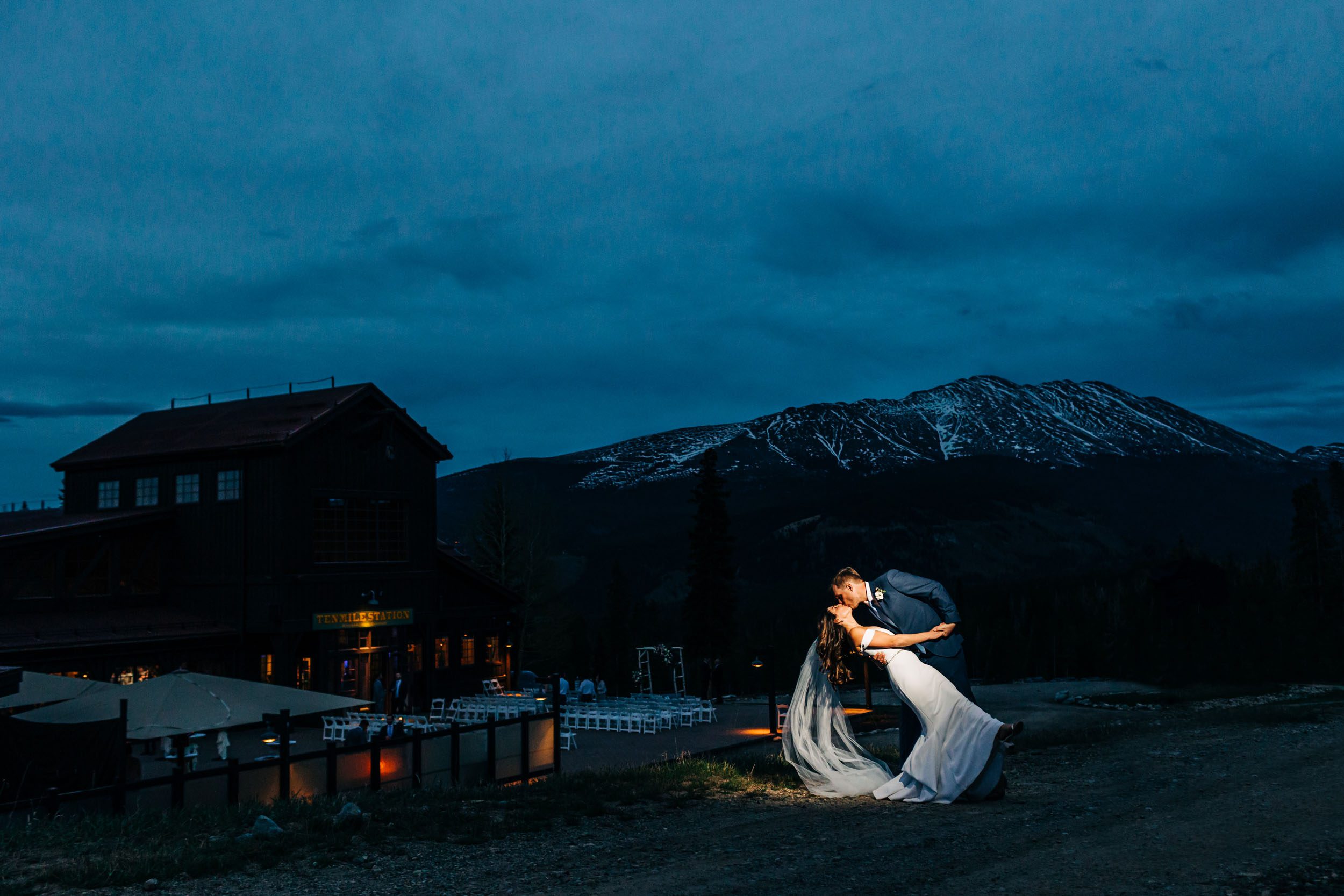 blue hour night photo at Breckenridge Colorado wedding