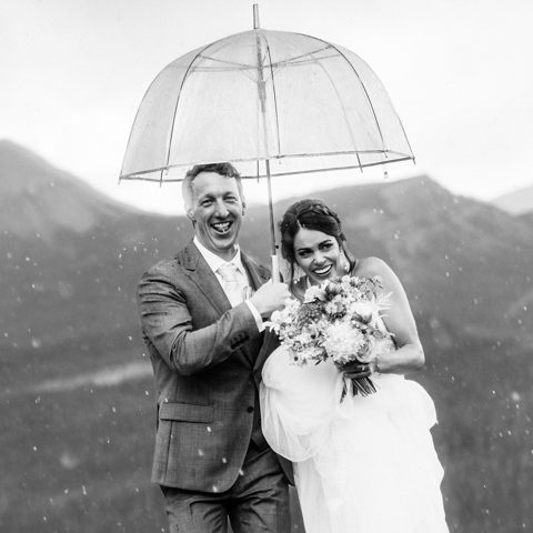 Rainy mountain wedding
