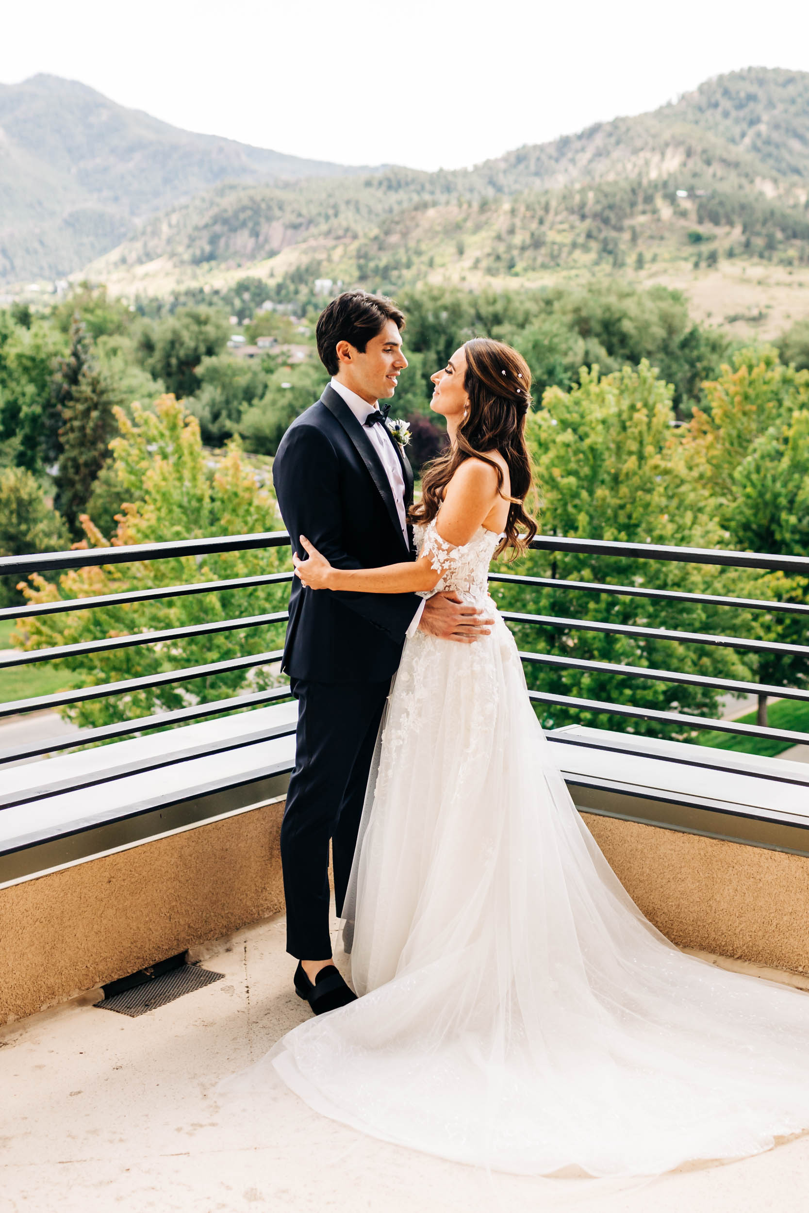 Photo of couple on wedding day at St Julien hotel 